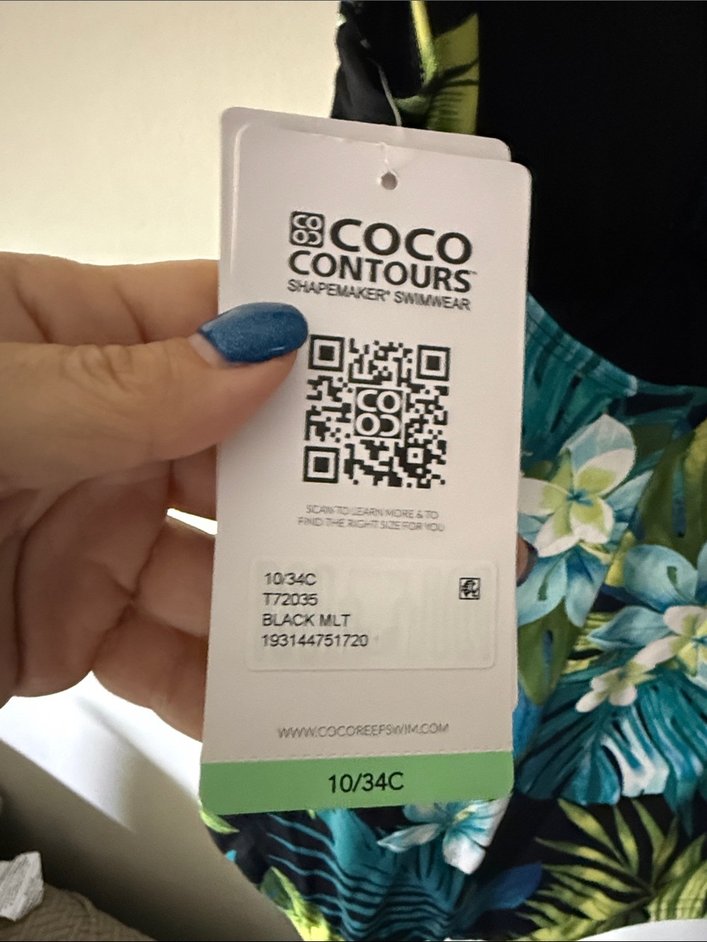 Coco reef Contours Solitaire V-Neck One Piece floral Swimsuit 10/34C NWT $146 - Picture 8 of 9